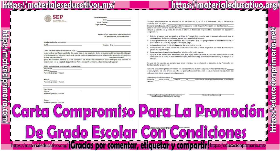 Carta Compromiso Escolar De Alumno De Primaria - Mis Cartas