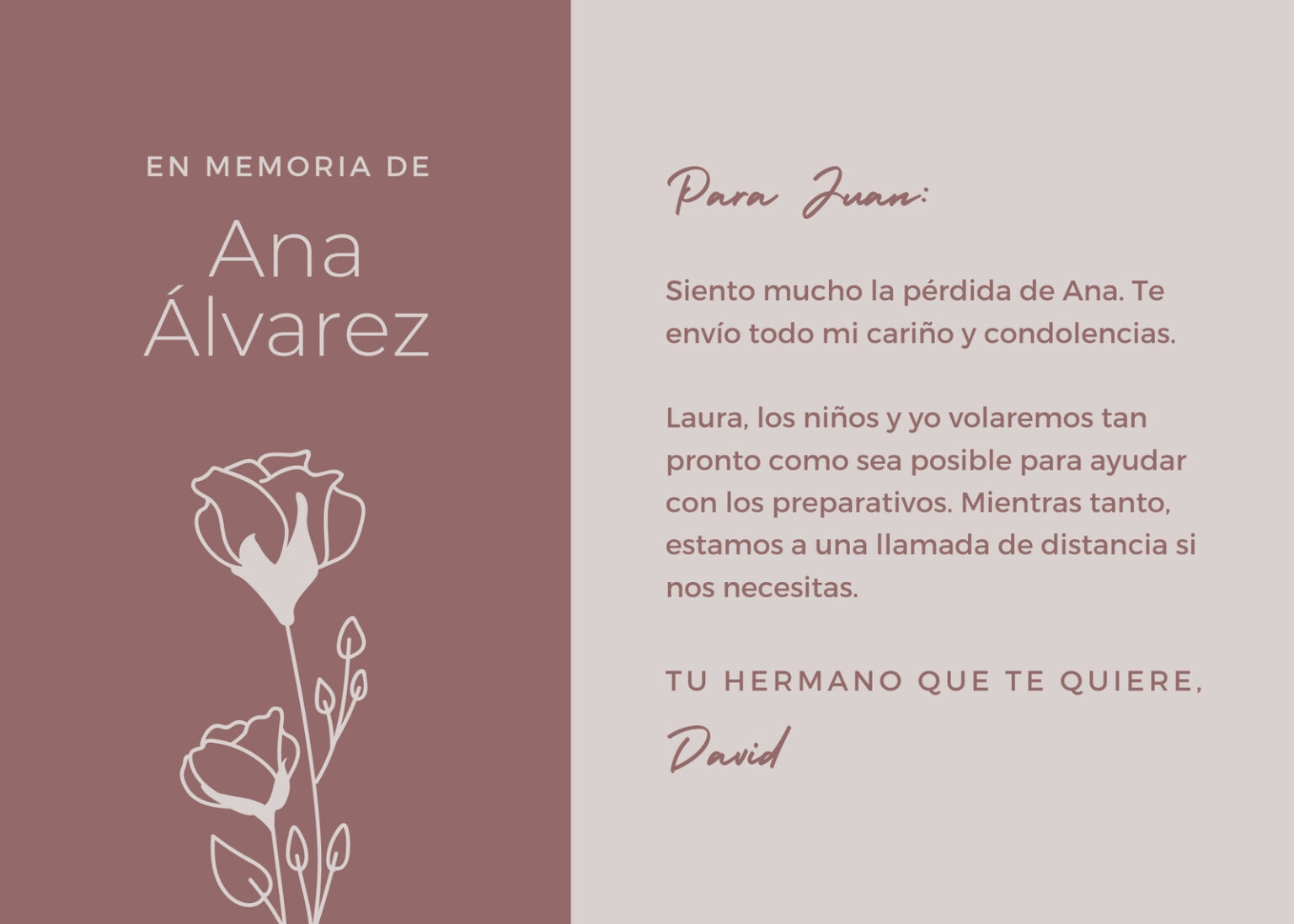 Carta De Una Persona Que Murio